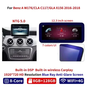 Mercedes W176 A-Class Android glavna jedinica 2012–2018 | CarPlay DSP