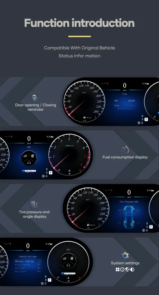 Mercedes ML GL digitalna instrument tabla 2005–2010 | 12,3″ CarPlay, Android Auto