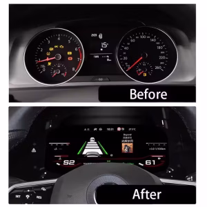 Volkswagen Digital Instrument Cluster for Golf 7 Passat B8 CC showing 12.3 inch IPS LCD display interface